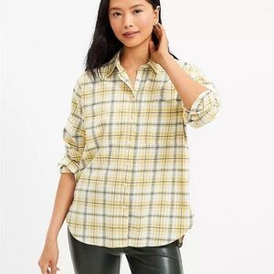 LOFT Yellow Plaid Women's Top